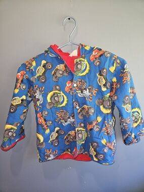 Kids Monster Truck Puffer Jacket - Blue No Size Tag